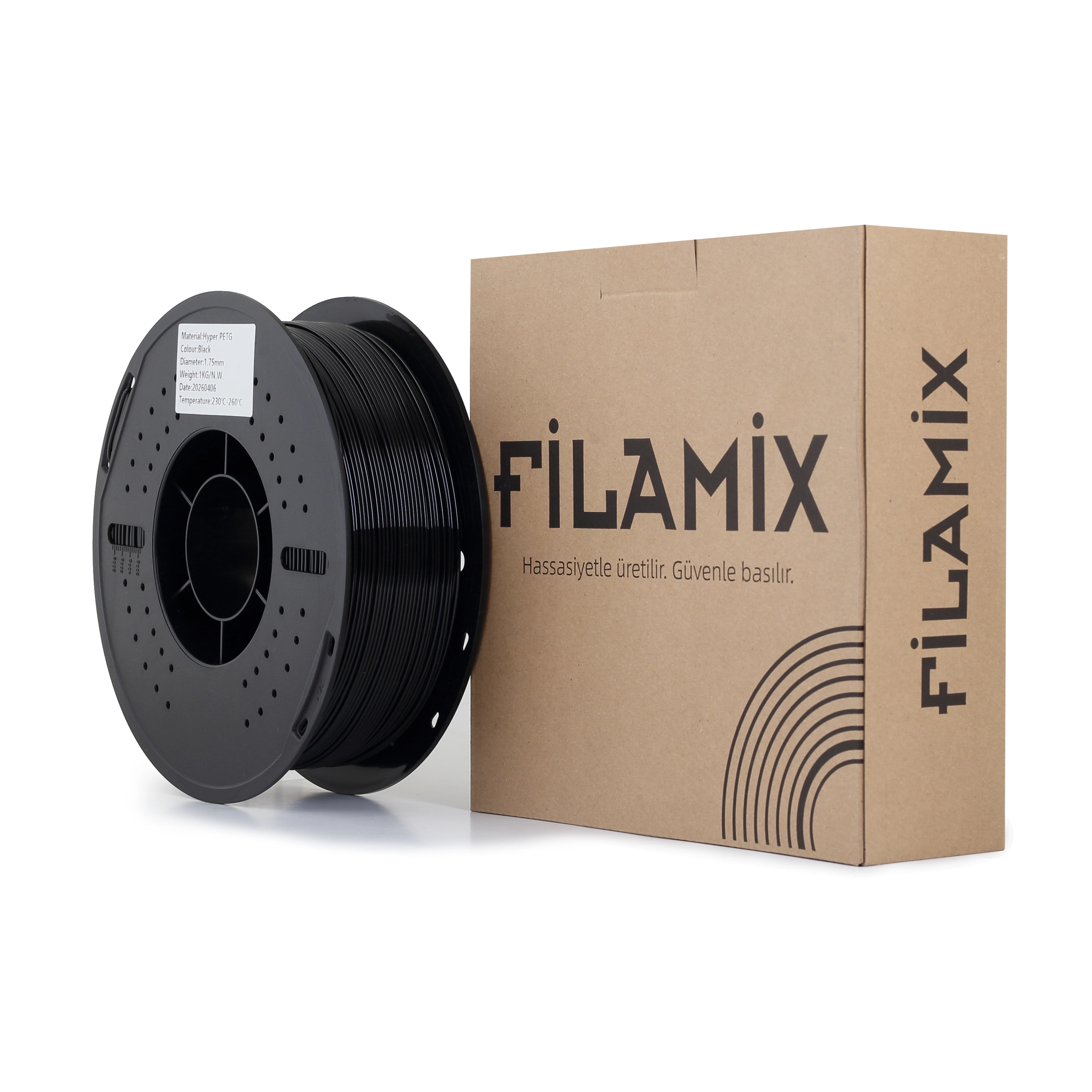 Filamix Hyper Pet-G Siyah Filament 1.75mm 1kg