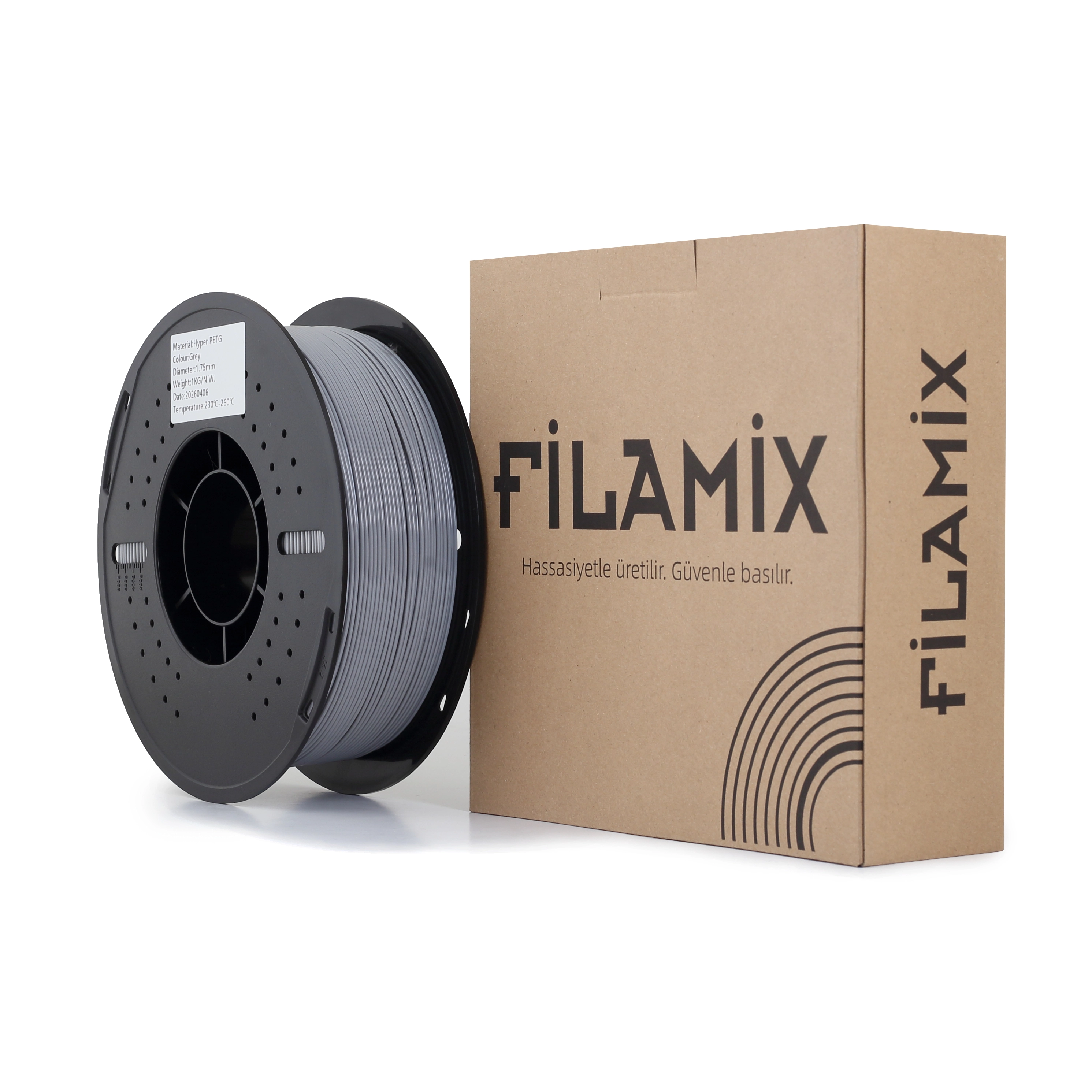 Filamix Hyper Pet-G Gri Filament 1.75mm 1kg